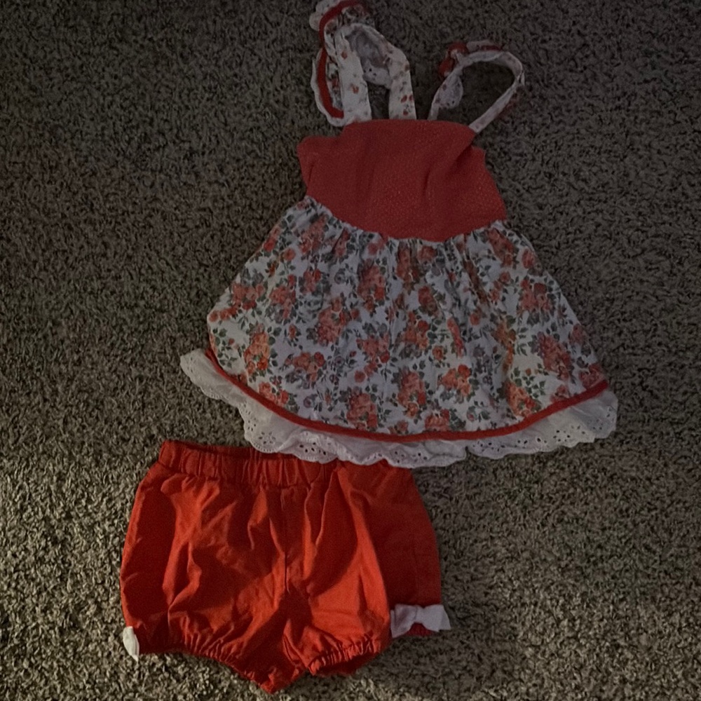 Girls 5 Ric Rac & Ruffles adorable Pinafore style tunic set-adjustable straps!